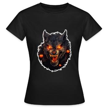 Loup-garou avec Halloween - T-shirt Femme - noir - Devant - AI Model Female 172 dark (172cm)