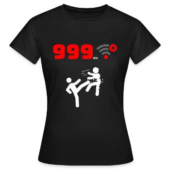 Ping élevé Frustration des joueurs Jeux sur Internet amusants - T-shirt Femme - noir - Devant - AI Model Female 172 dark (172cm)