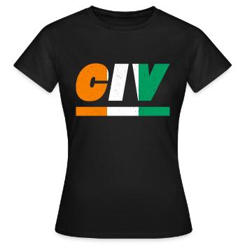 Elfenbeinküste Fahne Flagge CIV - Frauen T-Shirt - Schwarz - Vorne - AI Model Female 172 dark (172cm)