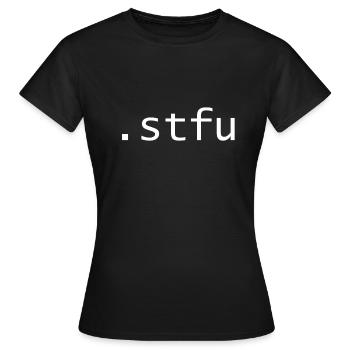 STFU - Ferme ta gueule - T-shirt Femme - noir - Devant - AI Model Female 172 dark (172cm)