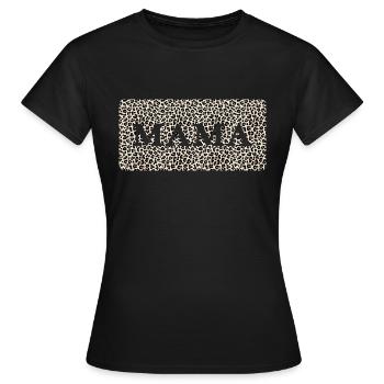 Mom "mom straight leopard" mom - Women's T-Shirt - black - Front - AI Model Female 172 dark (172cm)