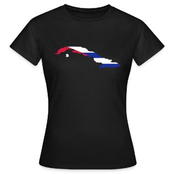 Cuba Shape Flag - Frauen T-Shirt - Schwarz - Vorne - AI Model Female 172 dark (172cm)