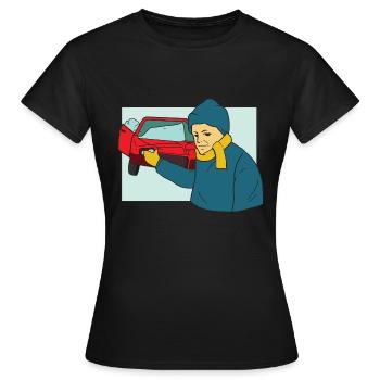 Auto so machen, ich so machen Unfall - Frauen T-Shirt - Schwarz - Vorne - AI Model Female 172 dark (172cm)