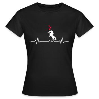 Pferd reiten Pferdeliebe Pferdestall Reitstunde - Frauen T-Shirt - Schwarz - Vorne - AI Model Female 172 dark (172cm)