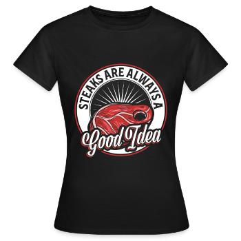 Viande Steak - T-shirt Femme - noir - Devant - AI Model Female 172 dark (172cm)
