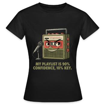 90% self-confidence, 10% tonality - Women's T-Shirt - black - Front - AI Model Female 172 dark (172cm)