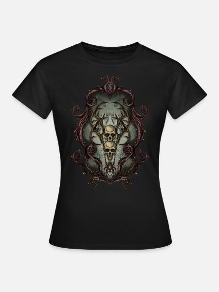 Rahmen Schädel - Frauen T-Shirt - Schwarz