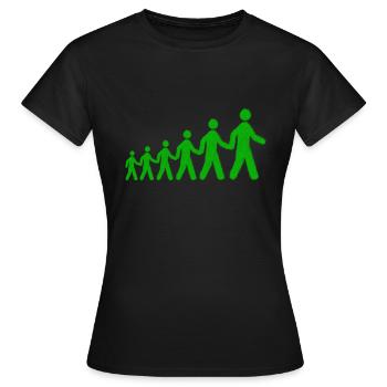 Grüne Männchen Verfolgung Geschenk Geschenkidee - Frauen T-Shirt - Schwarz - Vorne - AI Model Female 172 dark (172cm)
