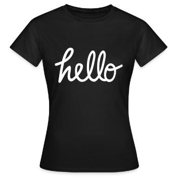 hello - Frauen T-Shirt - Schwarz - Vorne - AI Model Female 172 dark (172cm)