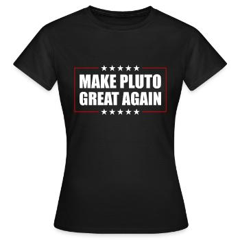 Pluton rend sa grandeur à Pluton - T-shirt Femme - noir - Devant - AI Model Female 172 dark (172cm)