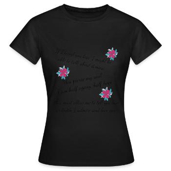 The most beautiful love quotes - Women's T-Shirt - black - Front - AI Model Female 172 dark (172cm)