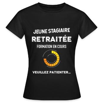 Future retraitée femme départ en retraite humour - T-shirt Femme - noir - Devant - AI Model Female 172 dark (172cm)