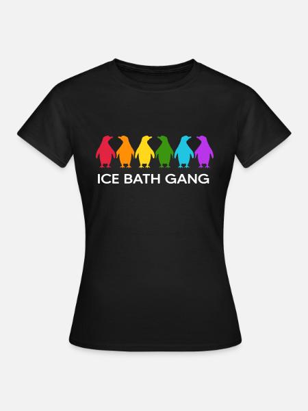 Eisbader Winterschwimmer Pinguin Eisloch Eisbad - Frauen T-Shirt - Schwarz