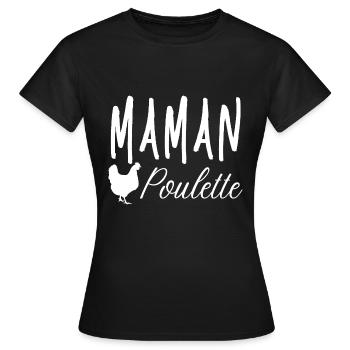 Maman poulette cadeau maman - T-shirt Femme - noir - Devant - AI Model Female 172 dark (172cm)