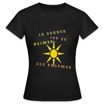 Im Sommer ist es heißer als draußen - Frauen T-Shirt - Schwarz - Vorne - AI Model Female 172 dark (172cm)