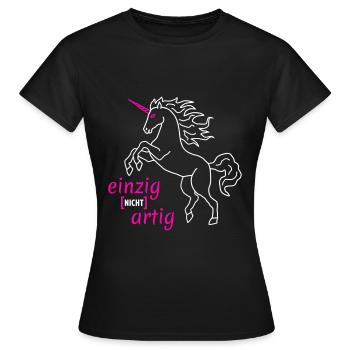 Einhorn einzigartig Flock - Frauen T-Shirt - Schwarz - Vorne - AI Model Female 172 dark (172cm)