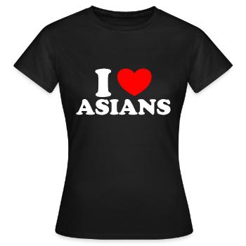 J’aime les femmes asiatiques I Asiatiques du cœur - T-shirt Femme - noir - Devant - AI Model Female 172 dark (172cm)