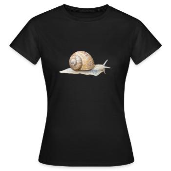 Schnecke - Weinbergschnecke - Frauen T-Shirt - Schwarz - Vorne - AI Model Female 172 dark (172cm)