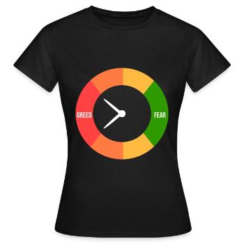 Greed > fear - Women's T-Shirt - black - Front - AI Model Female 172 dark (172cm)