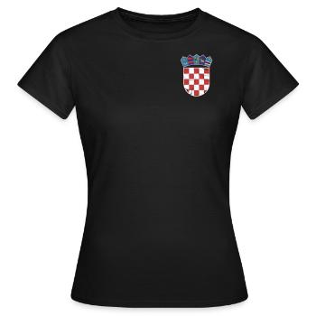 Kroate Herz Wappen - Frauen T-Shirt - Schwarz - Vorne - AI Model Female 172 dark (172cm)
