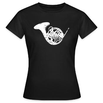 Horn Musical Instrument Musician Musician - Women's T-Shirt - black - Front - AI Model Female 172 dark (172cm)