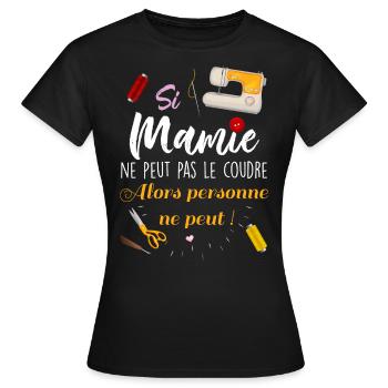 Mamie couture - T-shirt Femme - noir - Devant - AI Model Female 172 dark (172cm)