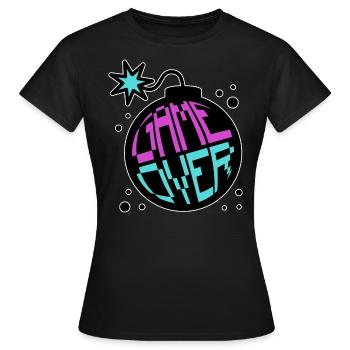 Game Over Retrogaming Pro Gamer Multiplayer Spiele - Frauen T-Shirt - Schwarz - Vorne - AI Model Female 172 dark (172cm)