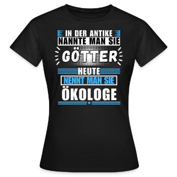 Les dieux dans l’Antiquité. Aujourd’hui écologiste - T-shirt Femme - noir - Devant - AI Model Female 172 dark (172cm)