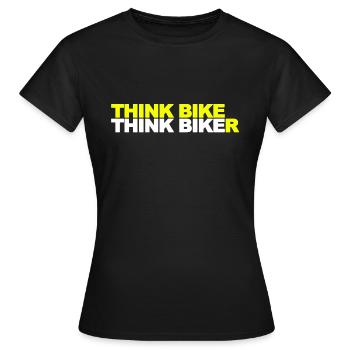 Think Bike Think Biker - Women's T-Shirt - black - Front - AI Model Female 172 dark (172cm)