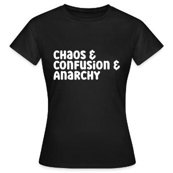 Chaos Confusion Anarchie Jardin d’enfants - T-shirt Femme - noir - Devant - AI Model Female 172 dark (172cm)