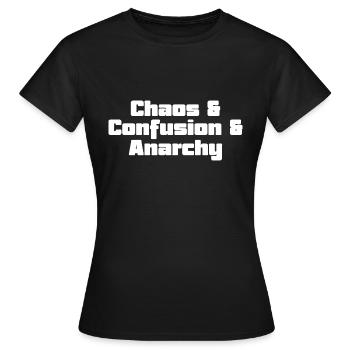 Chaos Confusion Anarchie Jardin d’enfants - T-shirt Femme - noir - Devant - AI Model Female 172 dark (172cm)