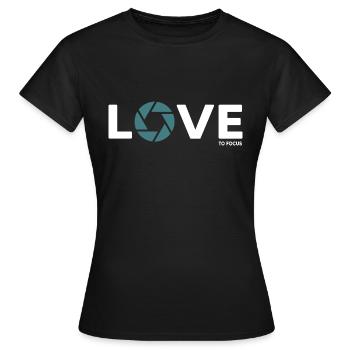 Photographe Photographie Focus Lens - T-shirt Femme - noir - Devant - AI Model Female 172 dark (172cm)