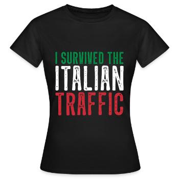 Italie Circulation Conduite Drôle - T-shirt Femme - noir - Devant - AI Model Female 172 dark (172cm)