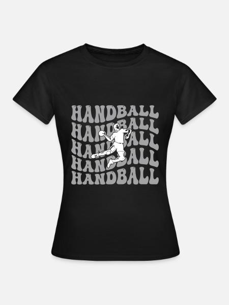 Handball Sprungwurf - Frauen T-Shirt - Schwarz