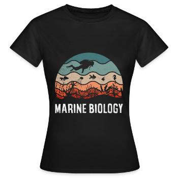 Marine Biology Marine Biologist Science Silhouette - Frauen T-Shirt - Schwarz - Vorne - AI Model Female 172 dark (172cm)