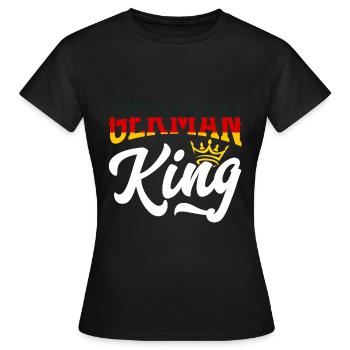German King Germany German Flag - Frauen T-Shirt - Schwarz - Vorne - AI Model Female 172 dark (172cm)