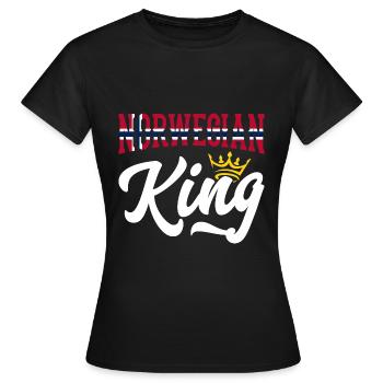 Norwegischer König Norwegen Norwegische Flagge - Frauen T-Shirt - Schwarz - Vorne - AI Model Female 172 dark (172cm)