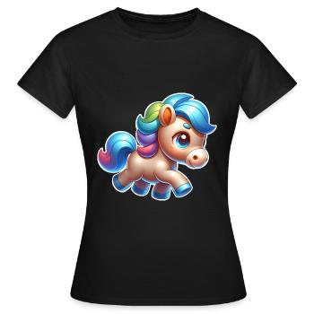 Poney - T-shirt Femme - noir - Devant - AI Model Female 172 dark (172cm)