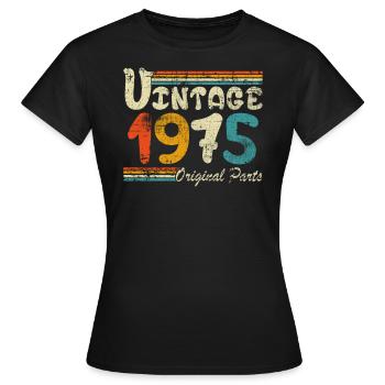 Vintage 1975 geschenk - Vrouwen T-shirt - zwart - Voor - AI Model Female 172 dark (172cm)