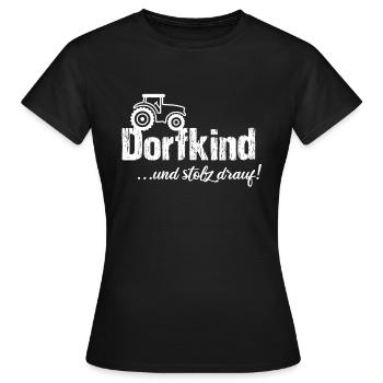 Enfant du village disant l'amour du village idée cadeau village - T-shirt Femme - noir - Devant - AI Model Female 172 dark (172cm)