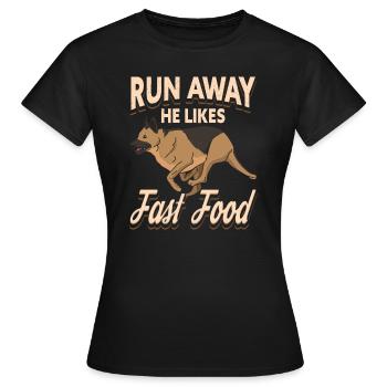 Berger Chien de garde Chien de police Drôle de dicton - T-shirt Femme - noir - Devant - AI Model Female 172 dark (172cm)