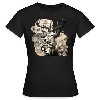 Hirschhausen - Frauen T-Shirt - Schwarz - Vorne - AI Model Female 172 dark (172cm)