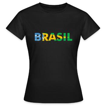 Brasilien Flaggendesign in Nationalfarben - Frauen T-Shirt - Schwarz - Vorne - AI Model Female 172 dark (172cm)