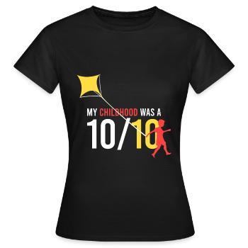 mon enfance était un 10/10 - T-shirt Femme - noir - Devant - AI Model Female 172 dark (172cm)