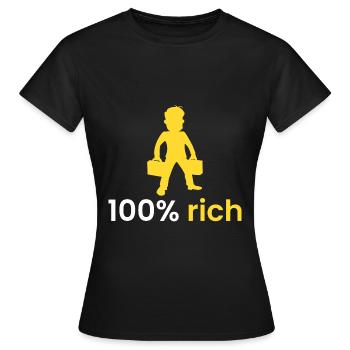 100% rich - Women's T-Shirt - black - Front - AI Model Female 172 dark (172cm)