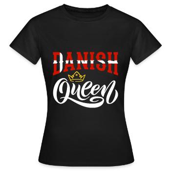 Danish Queen Denmark Danish Denmark Flag - Women's T-Shirt - black - Front - AI Model Female 172 dark (172cm)