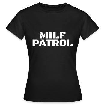 Mature Patrol Mens Adult Humor - T-shirt Femme - noir - Devant - AI Model Female 172 dark (172cm)