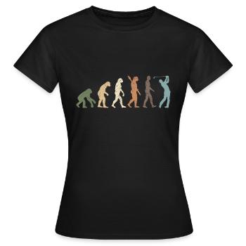 Funny Retro Evolution Of Man Golf - Women's T-Shirt - black - Front - AI Model Female 172 dark (172cm)