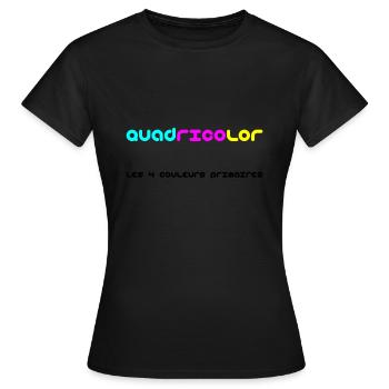 Quadricolor die 4 Primärfarben - Frauen T-Shirt - Schwarz - Vorne - AI Model Female 172 dark (172cm)