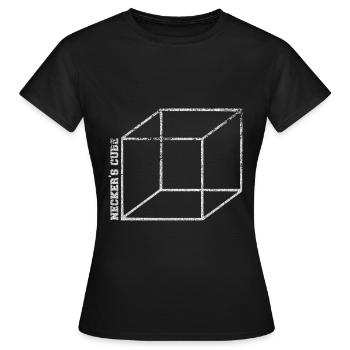 necker illusion - Frauen T-Shirt - Schwarz - Vorne - AI Model Female 172 dark (172cm)